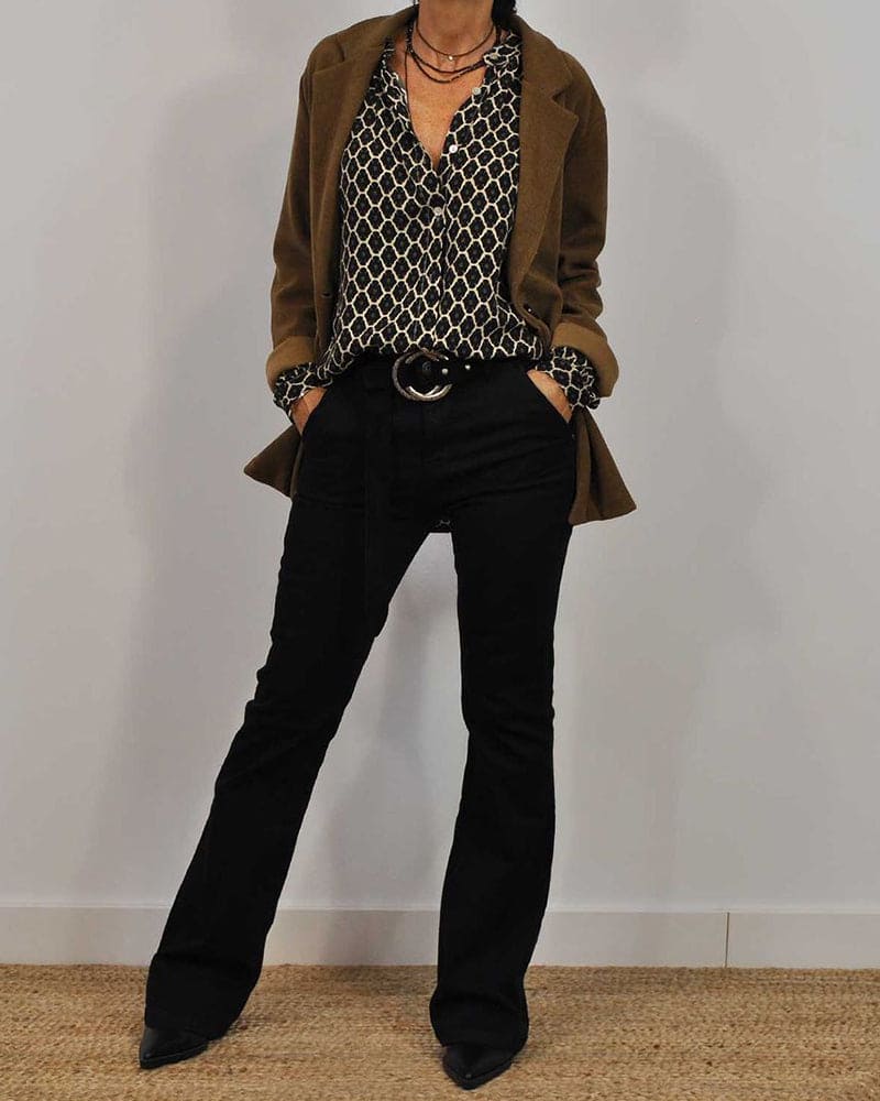 Luna's® | Relaxed V-Hals Midi-Shirt