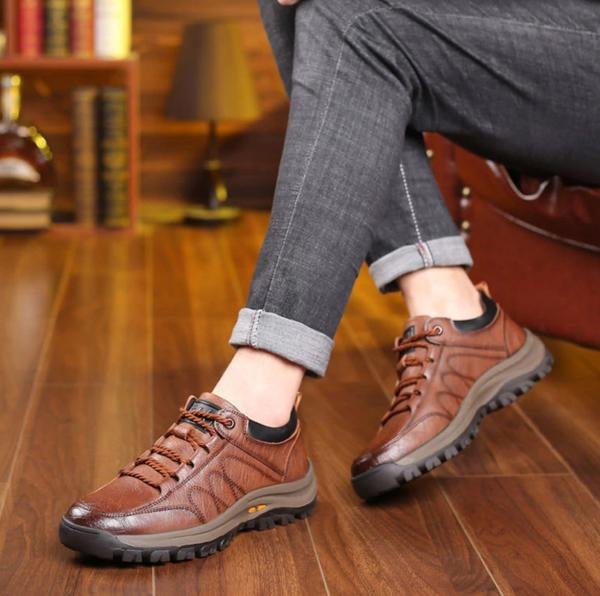 MATT |  LEREN CASUAL HERENSCHOENEN