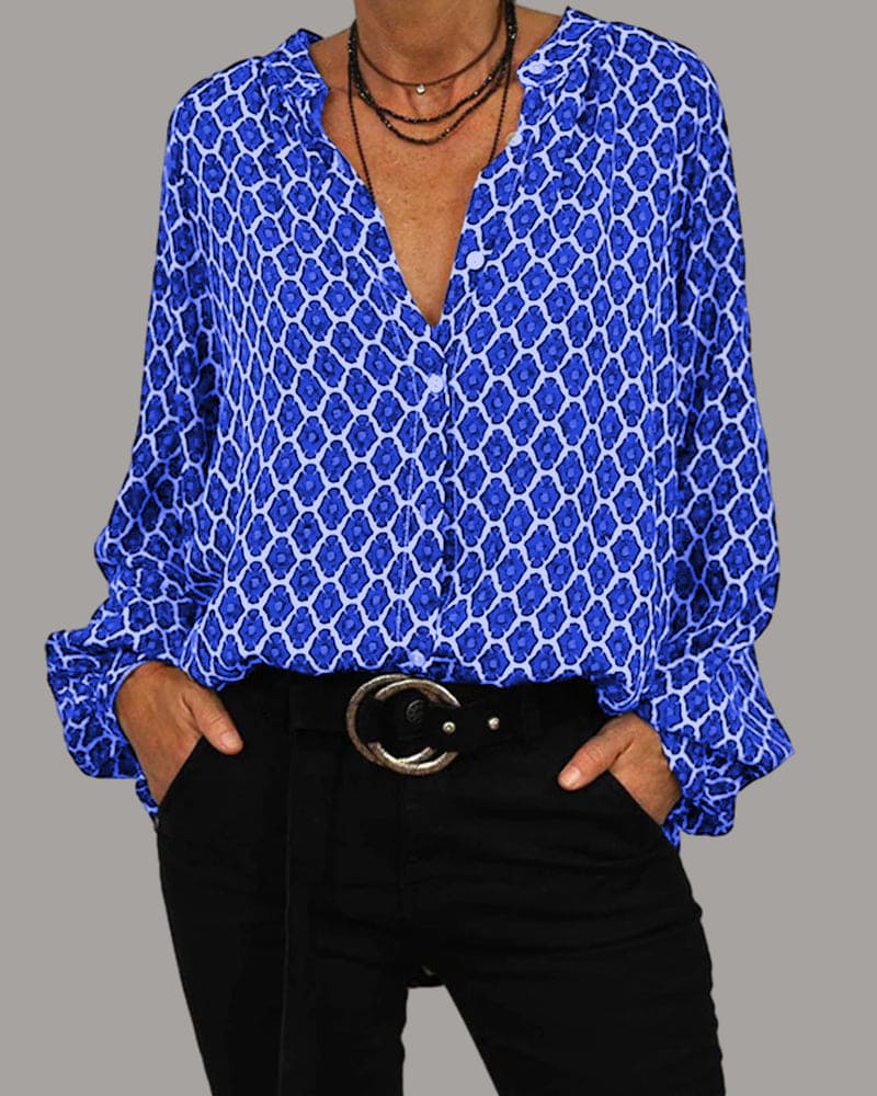 Luna's® | Relaxed V-Hals Midi-Shirt