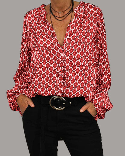 Luna's® | Relaxed V-Hals Midi-Shirt