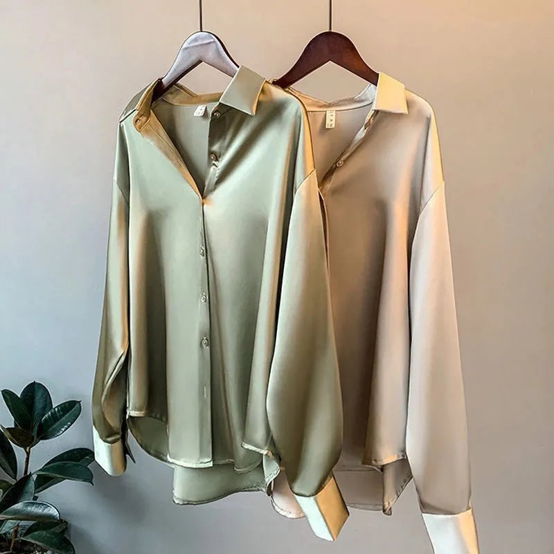ELVI | SATIJNEN DAMESBLOUSE